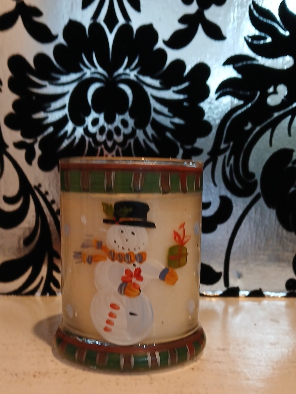 Festive Snowman Decorative Candle